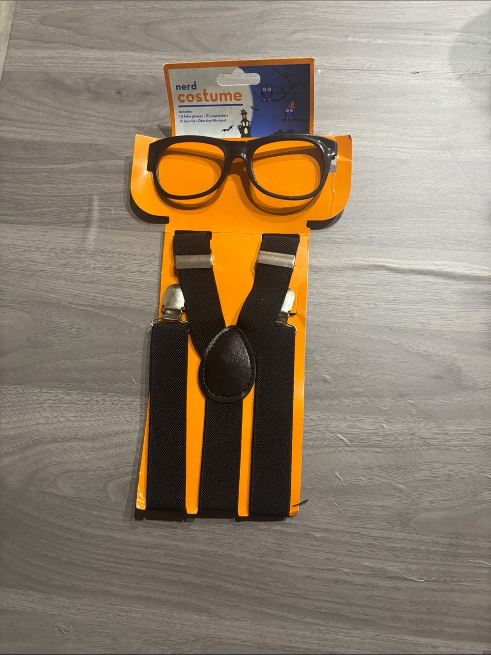 Kids Black Suspenders and Nerd Glasses Costume Set